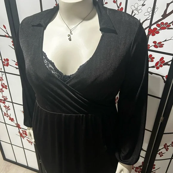 Chic Black Long Sleeve Dress - Picture 2 of 6